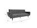 Vuodesohva FALUN 214x83xH82cm, harmaa sametti
