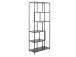 Hylly SEAFORD 77x35xH185cm, 5x, hyllyt: musta saarimelamiini, runko: musta metalli, epäsymmetrinen