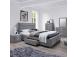 Sänky CAREN 160x200cm, patjalla HARMONY DUO, harmaa, 165x220,5xH110cm, MDF, polyesterikangas