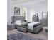 Sänky CAREN 160x200cm, patjalla HARMONY DELUX, harmaa, 165x220,5xH110cm, MDF, polyesterikangas