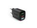 SBS LCD seinälaturi, USB-A, USB-C, LCD, 30W, musta - Laturi