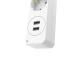 Hama Power Strip, 5-kantainen, 2x USB-A, 17 W, 1,4 m, valkoinen - Jatkojohto