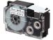 Tulostusnauha CASIO XR-18WE 18mm x 8m musta/valkoinen analoginen